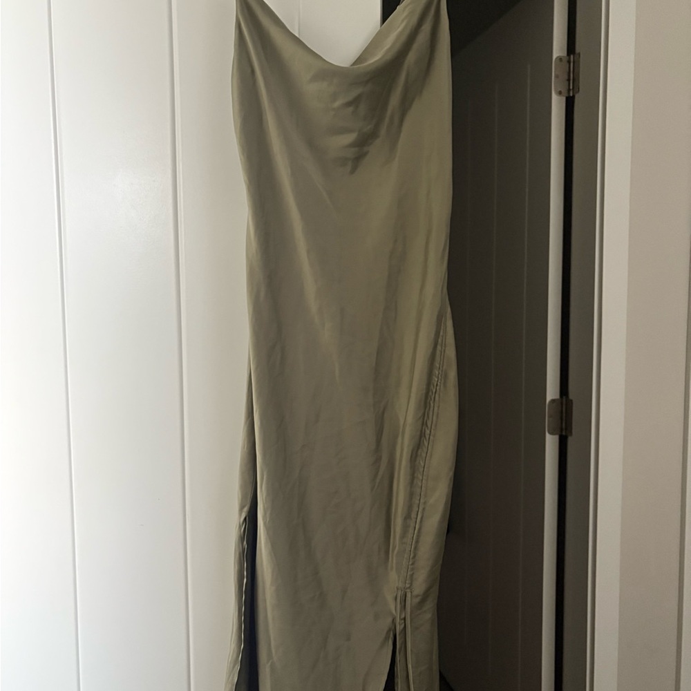 Dynamite Green Cowl Neck Slip Dress